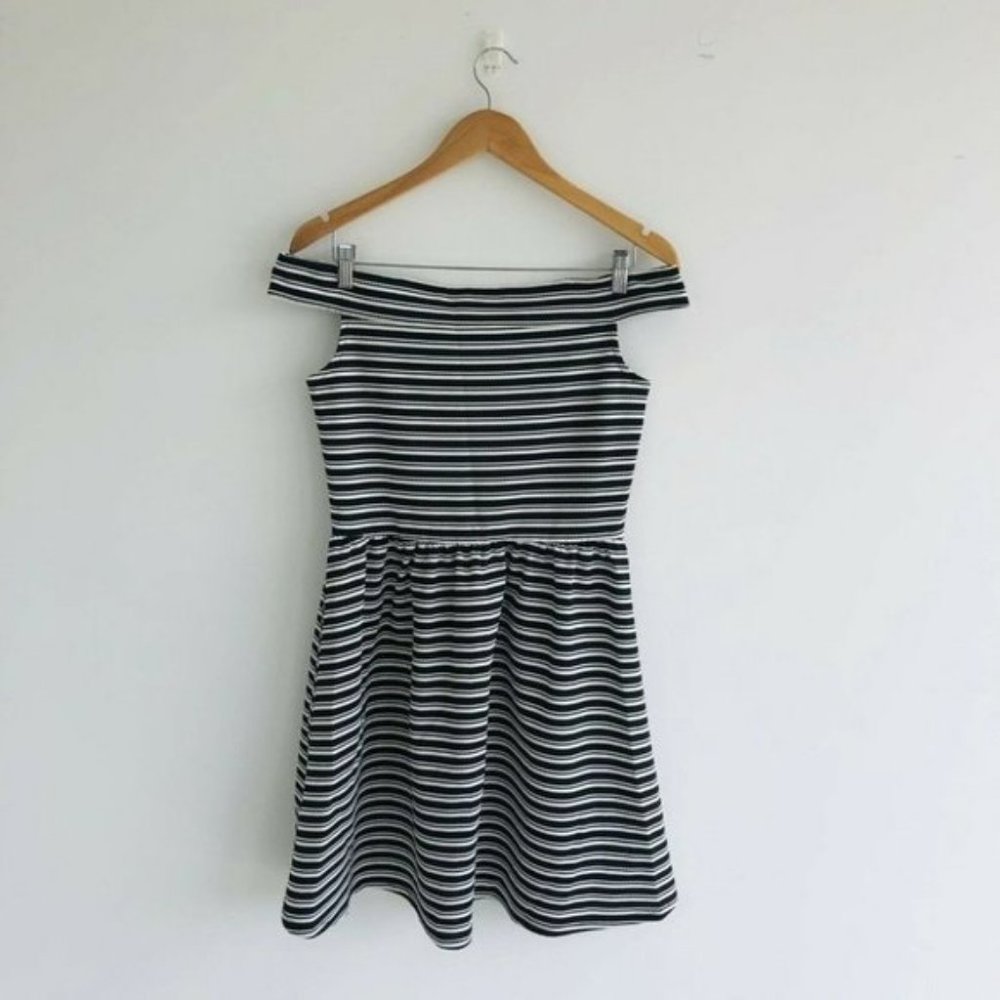 Mango Stripe Boat Neck Summer Dress Womens Size 16